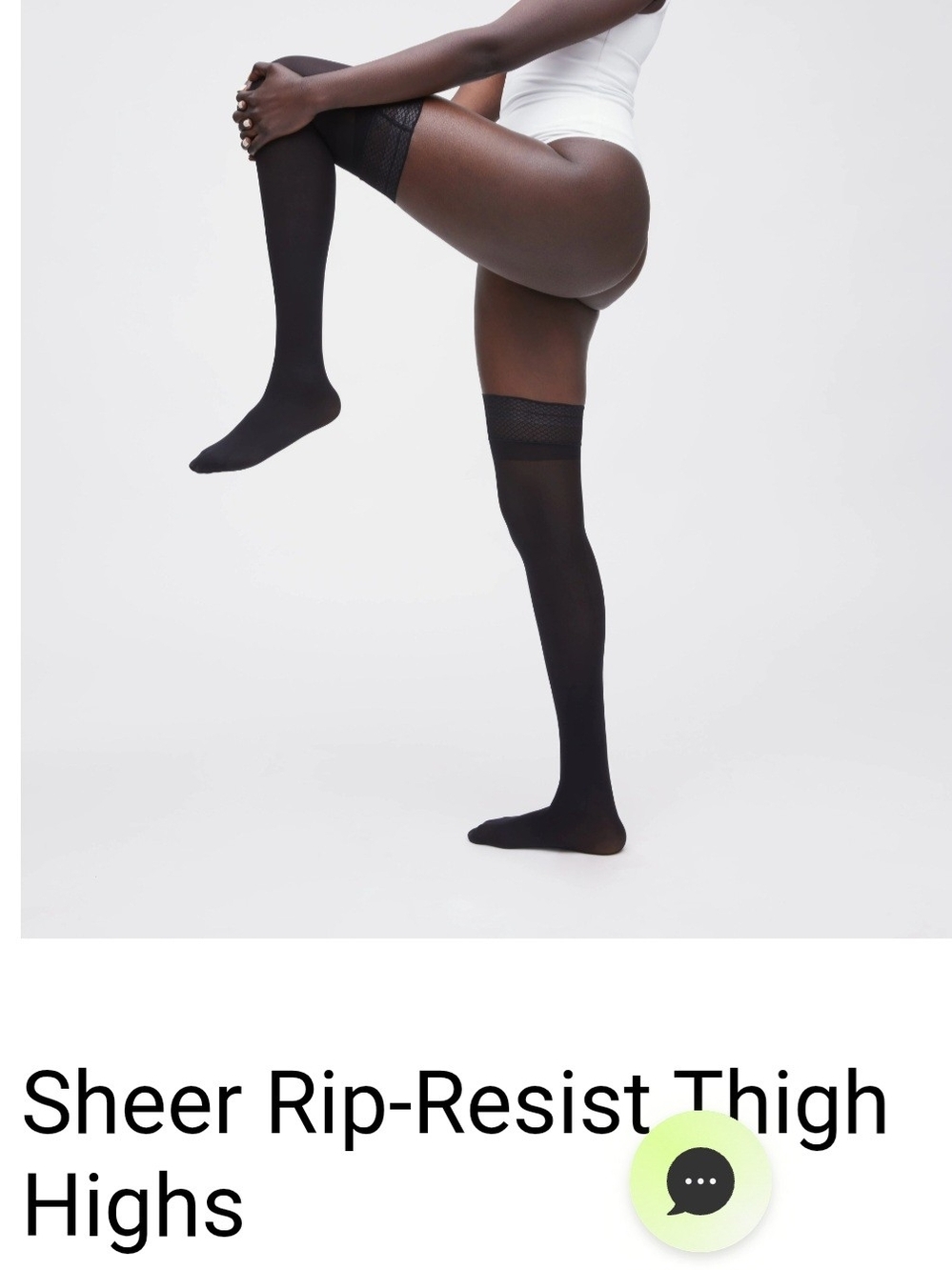 Sheer Rip-Resist Thigh Highs in Black